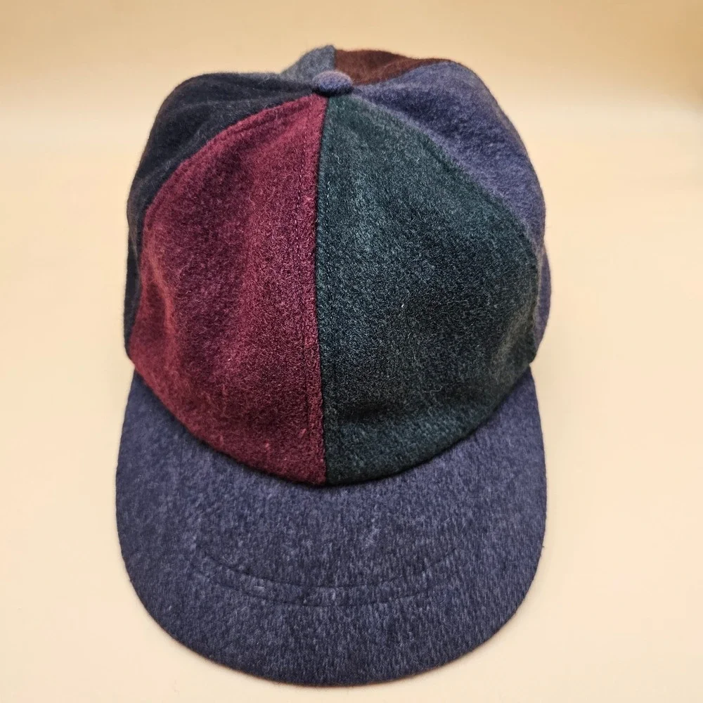 J. Crew‎ Colorblock Wool Blend Baseball Cap Hat Size Large Made in USA
